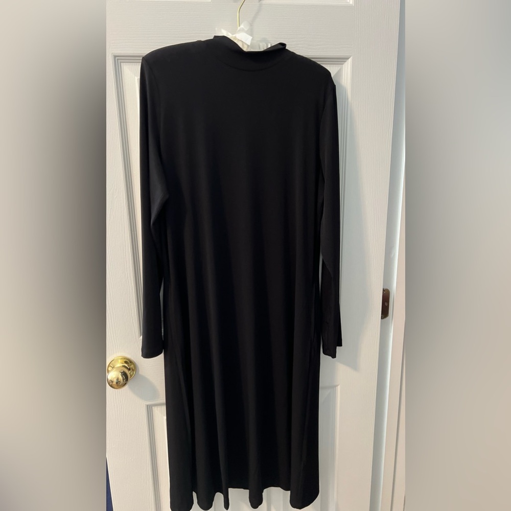 Susan Graver Liquid Knit A-Line Long-
Sleeve Mock Neck Dress. BRAND NEW